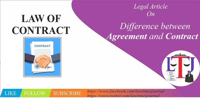 Difference between Agreement and Contract