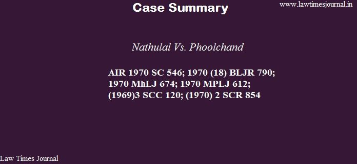 Nathulal vs. Phoolchand