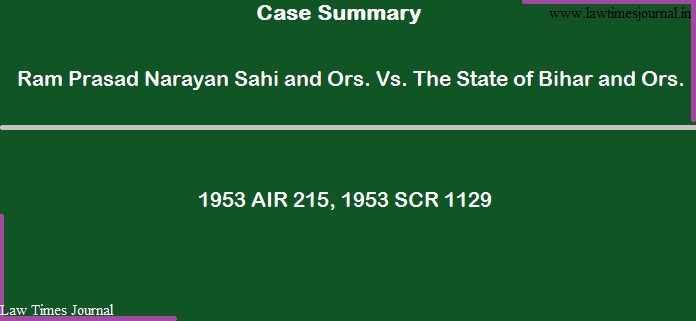 Ram Prasad Narayan Sahi & Ors. Vs. The State of Bihar & Ors.