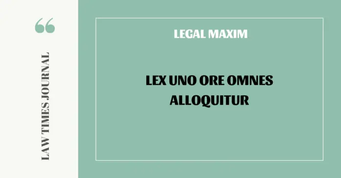 Lex uno ore omnes alloquitur