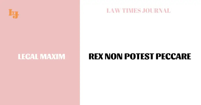 Rex non potest peccare